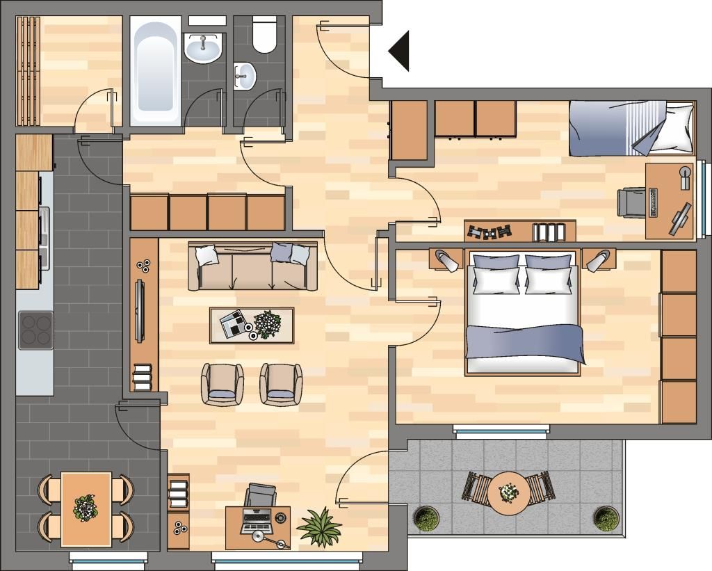Erdgeschoßwohnung mit Dusche! Großzügige 3 Zi.Wohnung in Wolfsburg